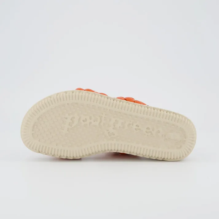 Paul Green Quilted Orange Leather Sandals