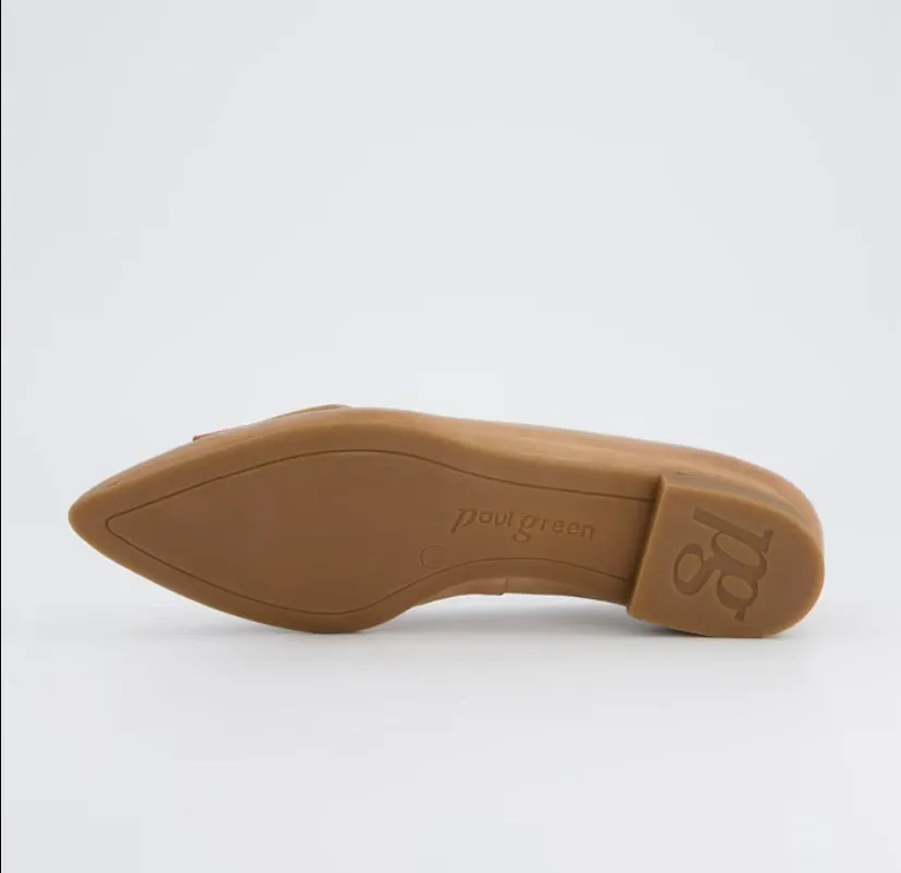 Paul Green Taupe Leather Ballerina