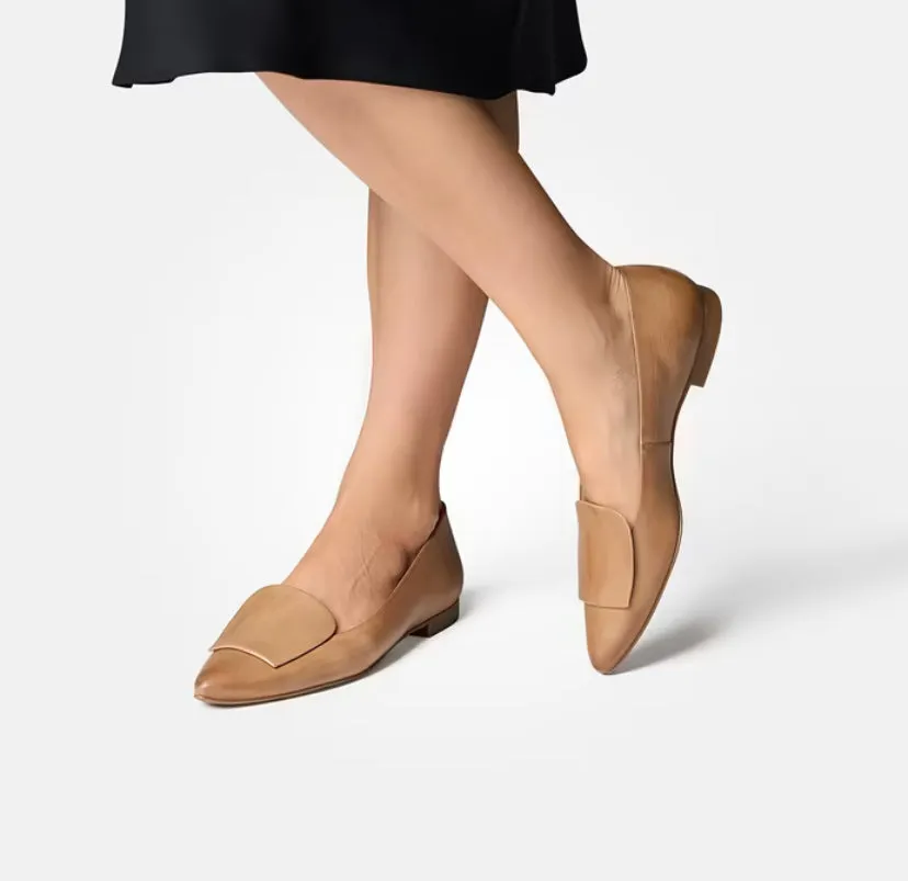 Paul Green Taupe Leather Ballerina