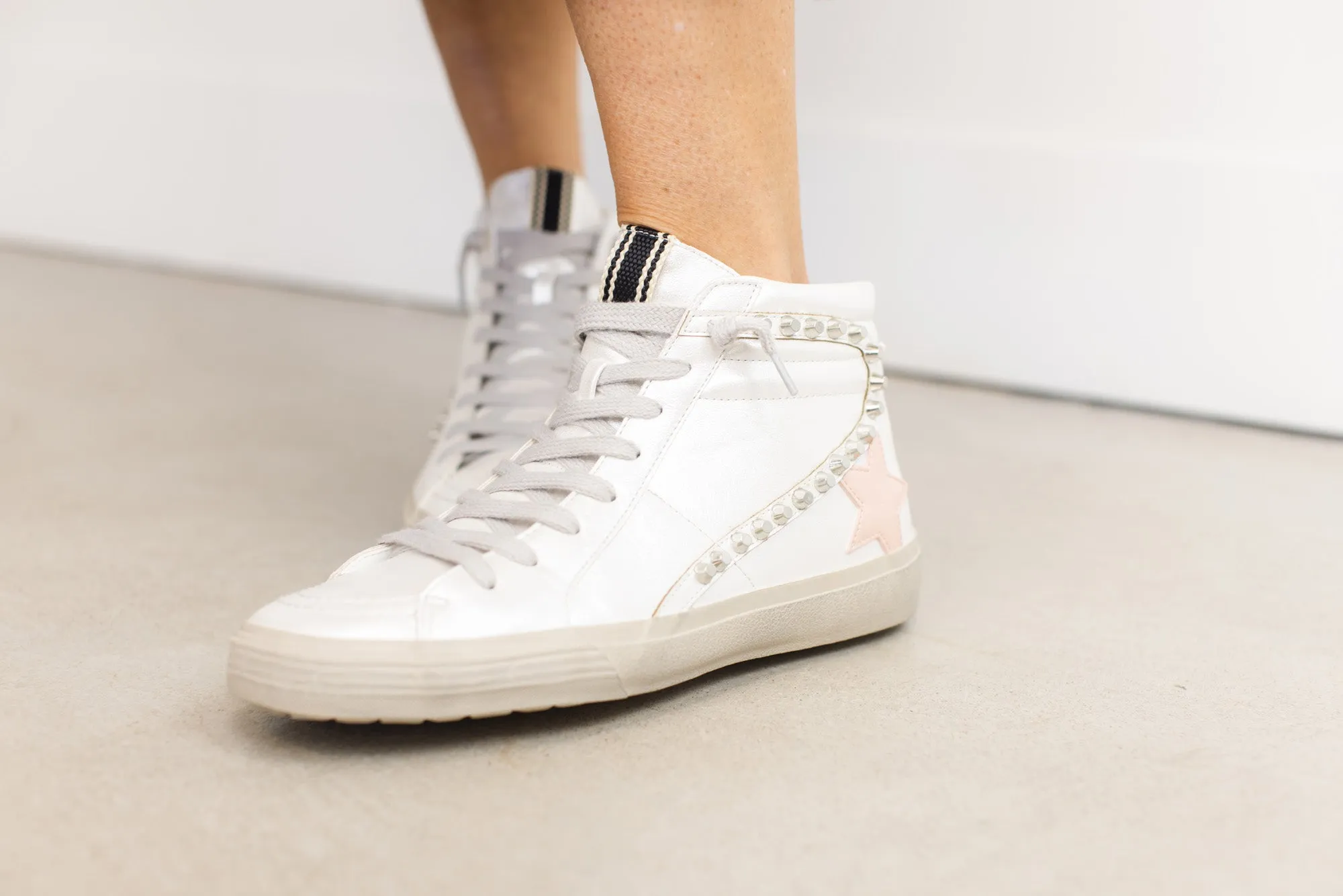 Pearl Pink High-Top Star Sneaker