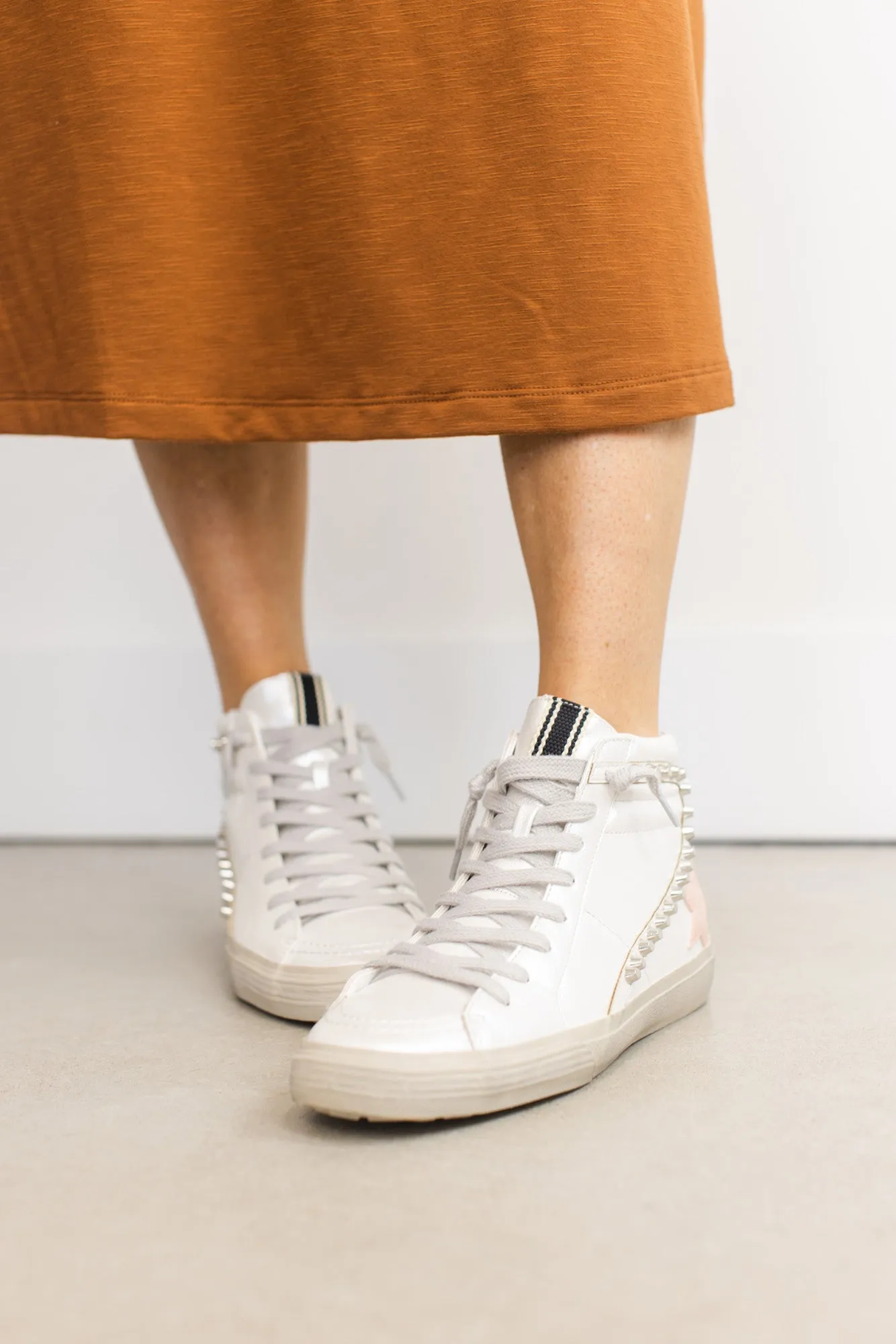 Pearl Pink High-Top Star Sneaker