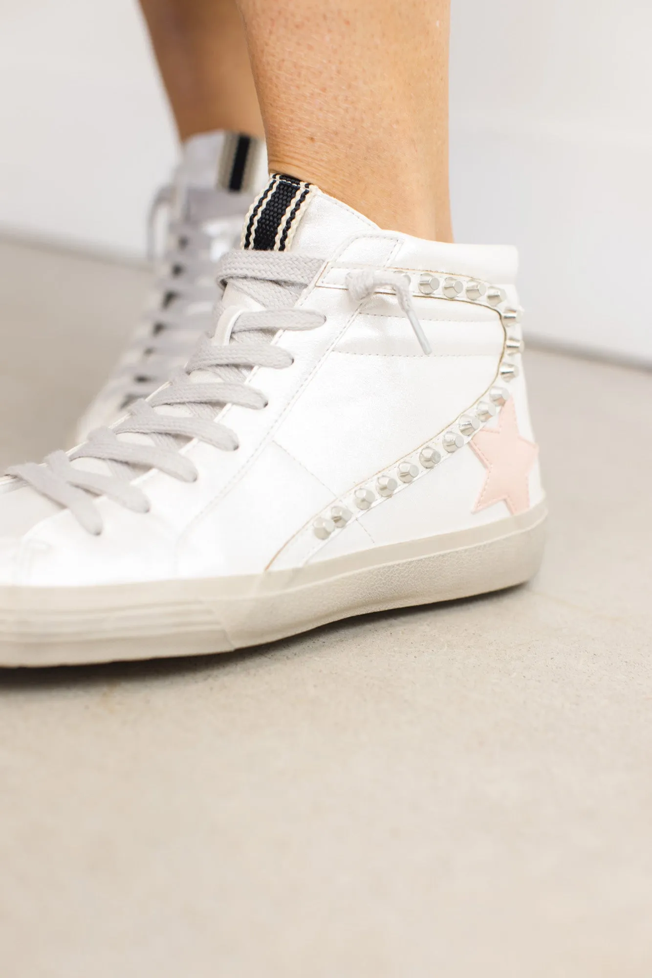 Pearl Pink High-Top Star Sneaker