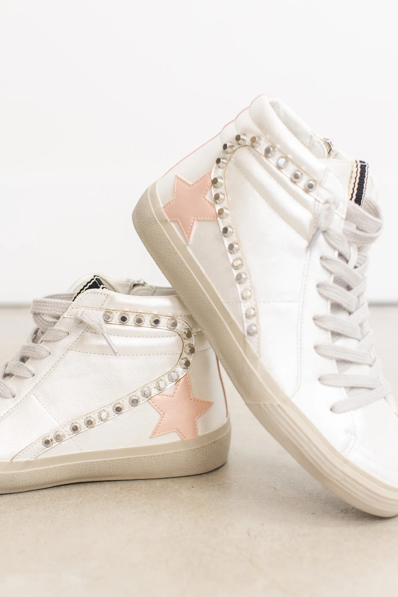 Pearl Pink High-Top Star Sneaker