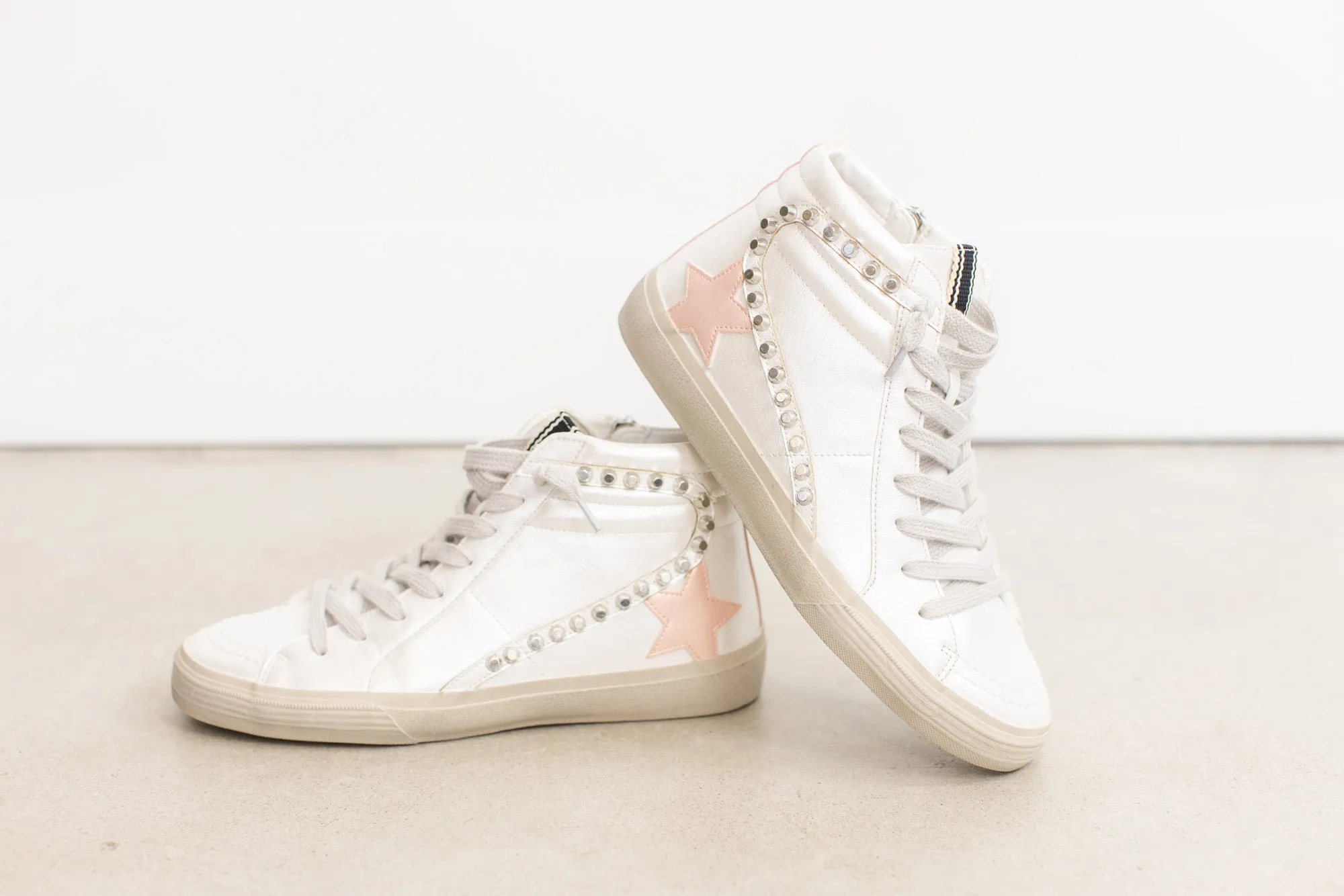 Pearl Pink High-Top Star Sneaker
