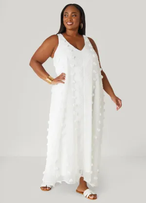 Pompom Gauze Maxi Dress