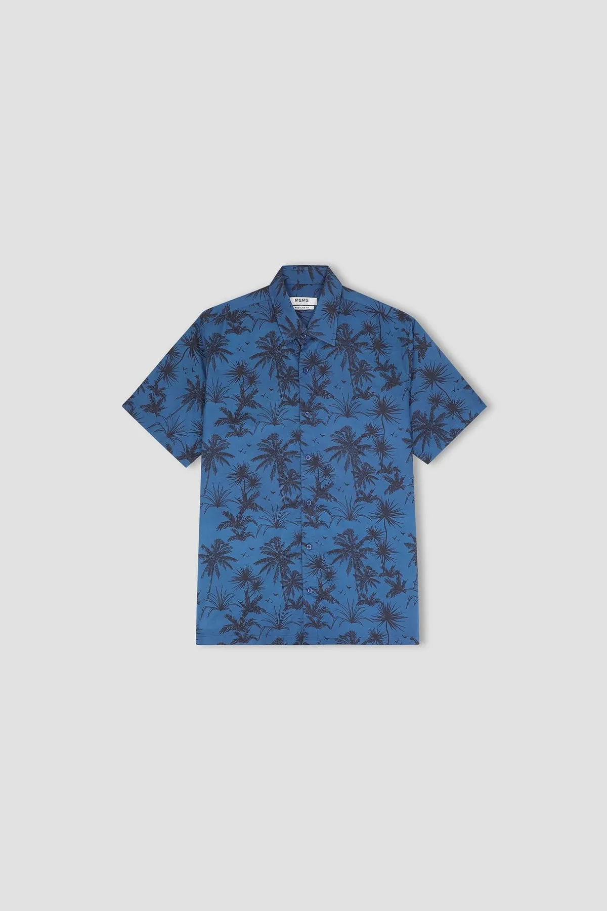 Printed Half Sleeve Shirt For Men - Blue