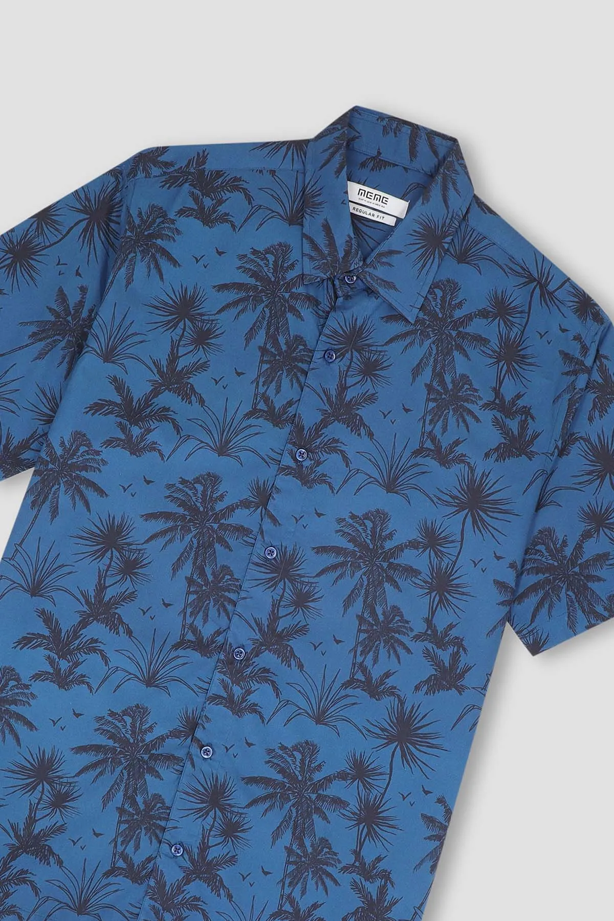 Printed Half Sleeve Shirt For Men - Blue