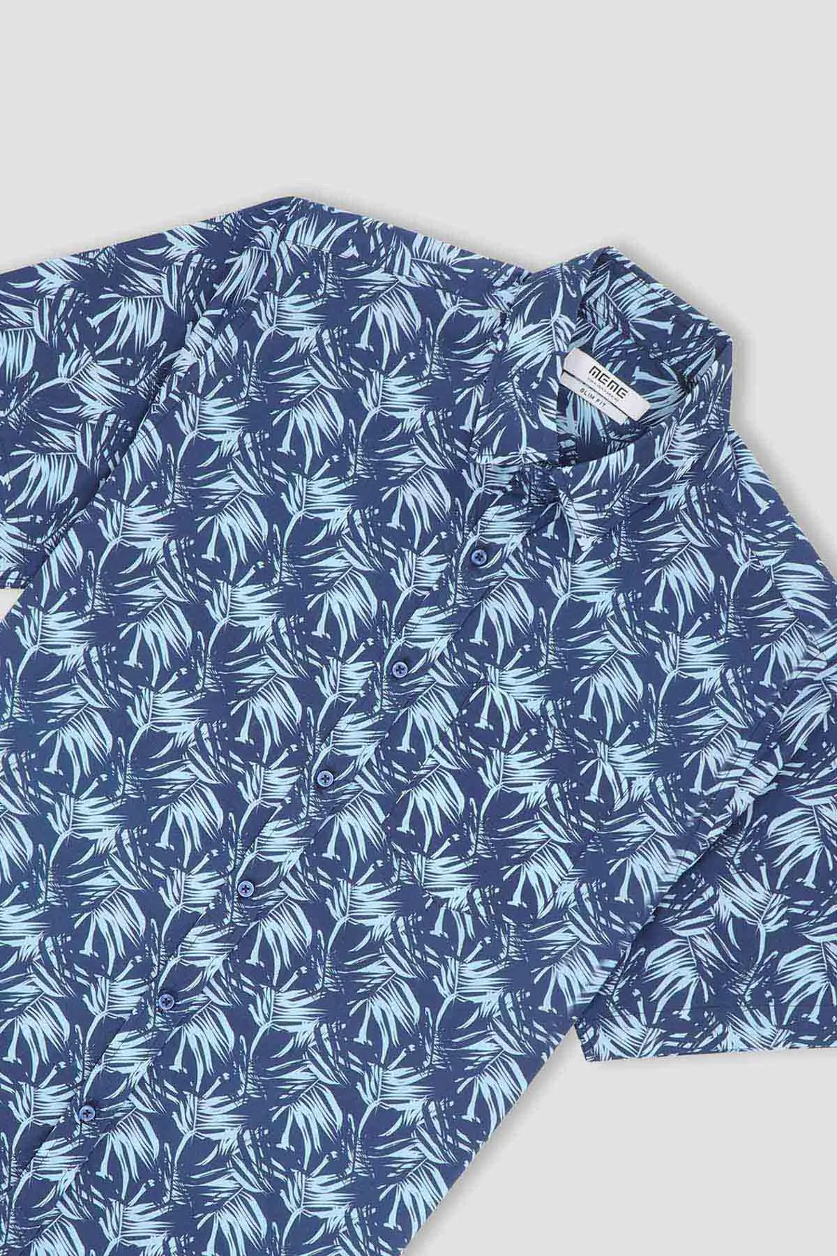 Printed Half Sleeve Shirt For Men - Blue