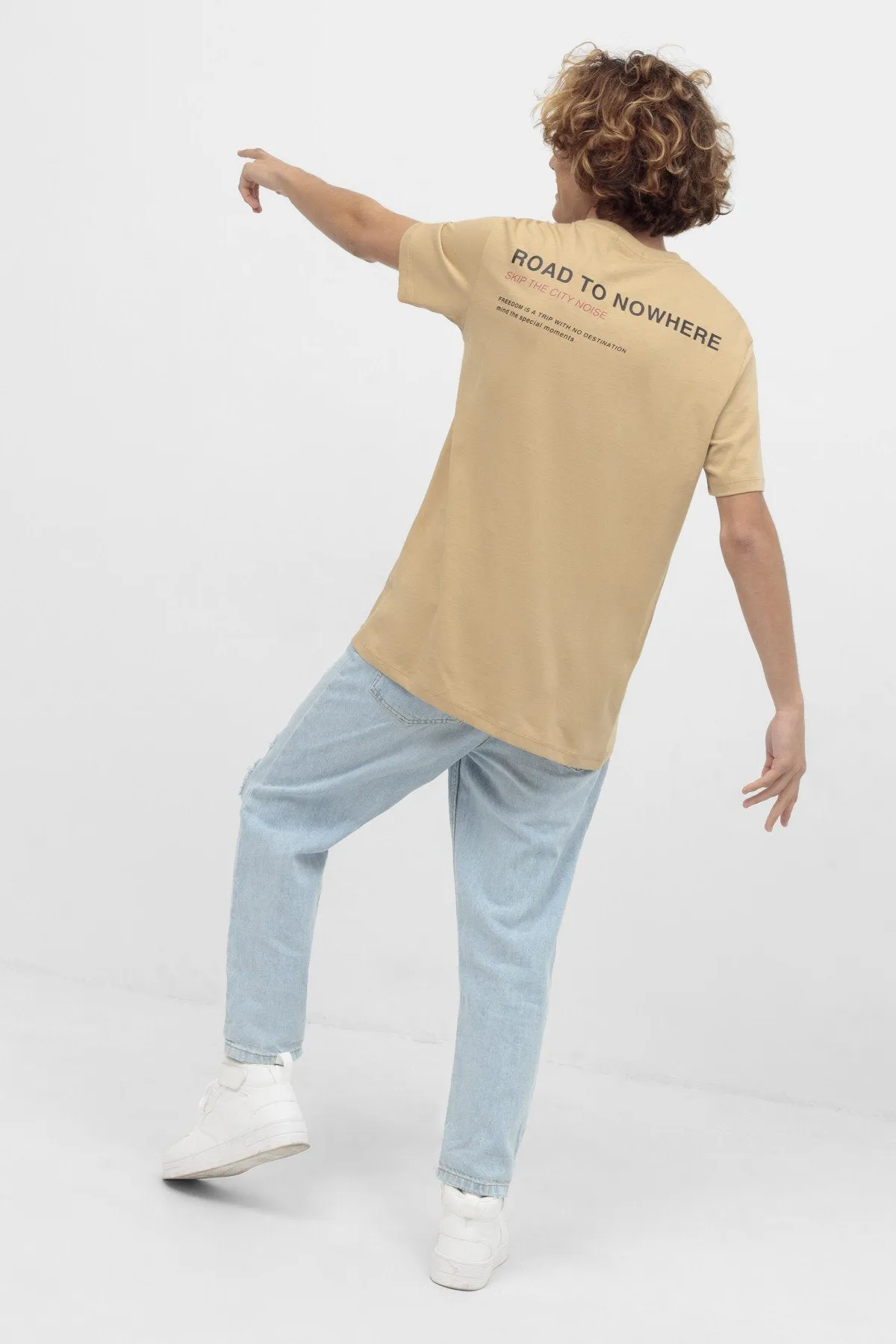 Printed T-Shirt For Men - Camel
