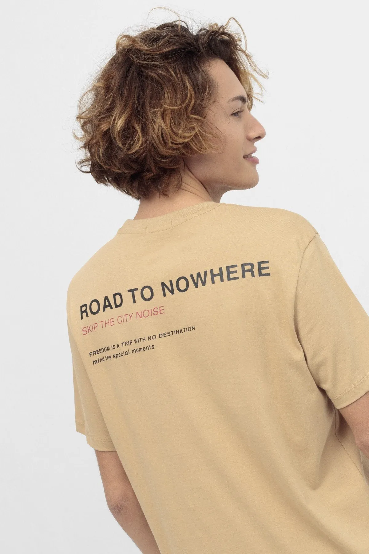 Printed T-Shirt For Men - Camel