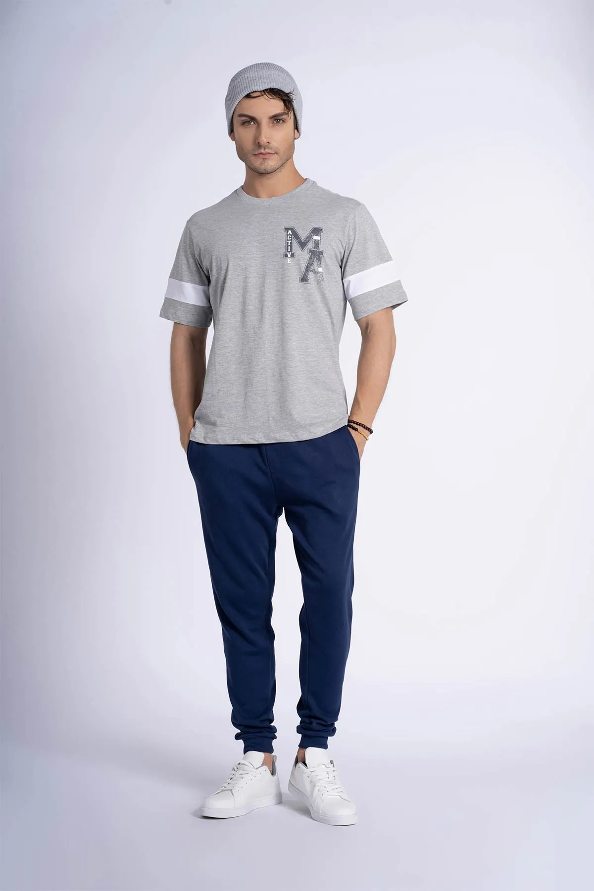 Printed T-Shirt For Men - Heather Grey