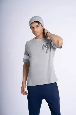 Printed T-Shirt For Men - Heather Grey