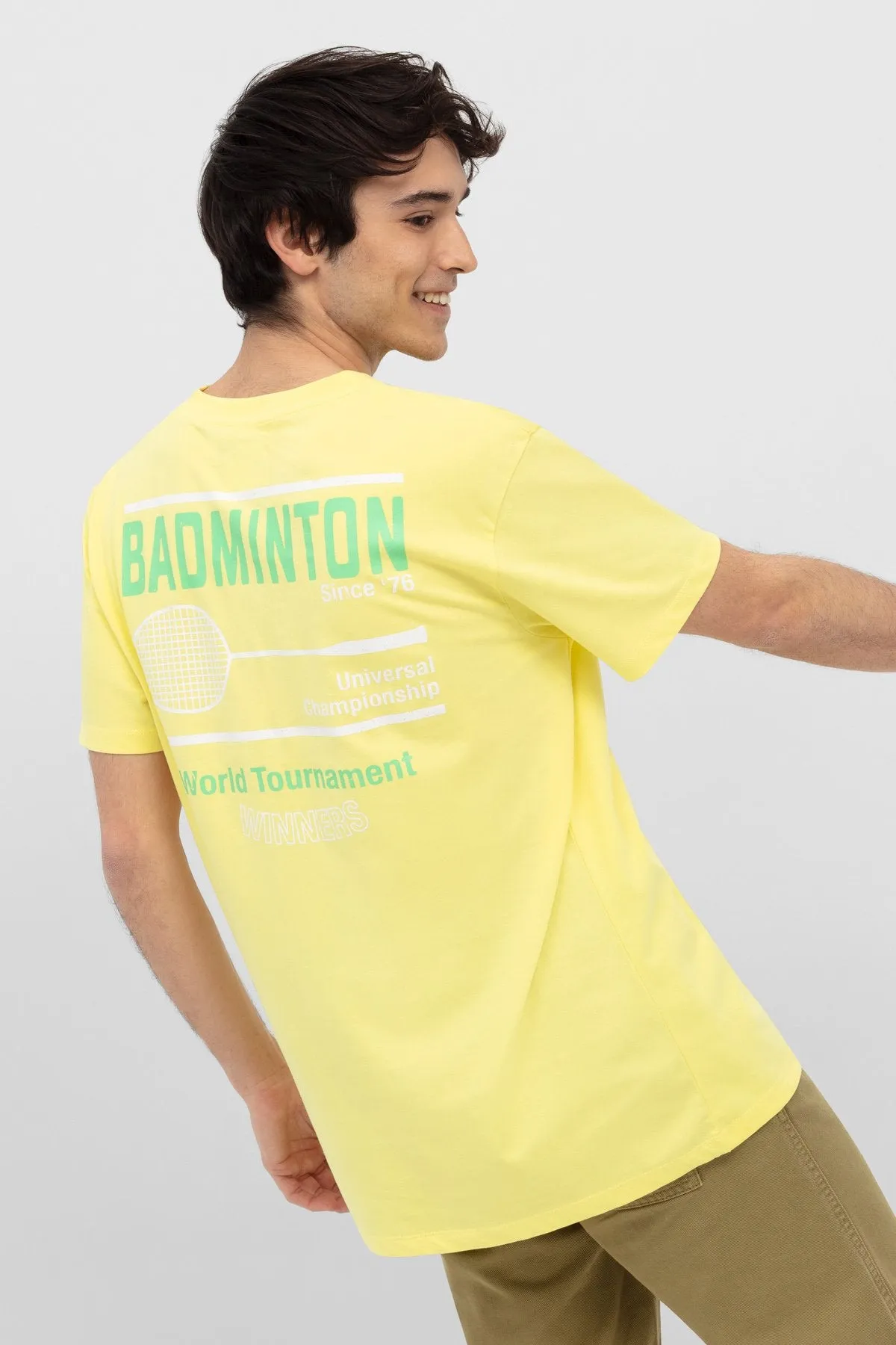 Printed T-Shirt For Men - Yellow
