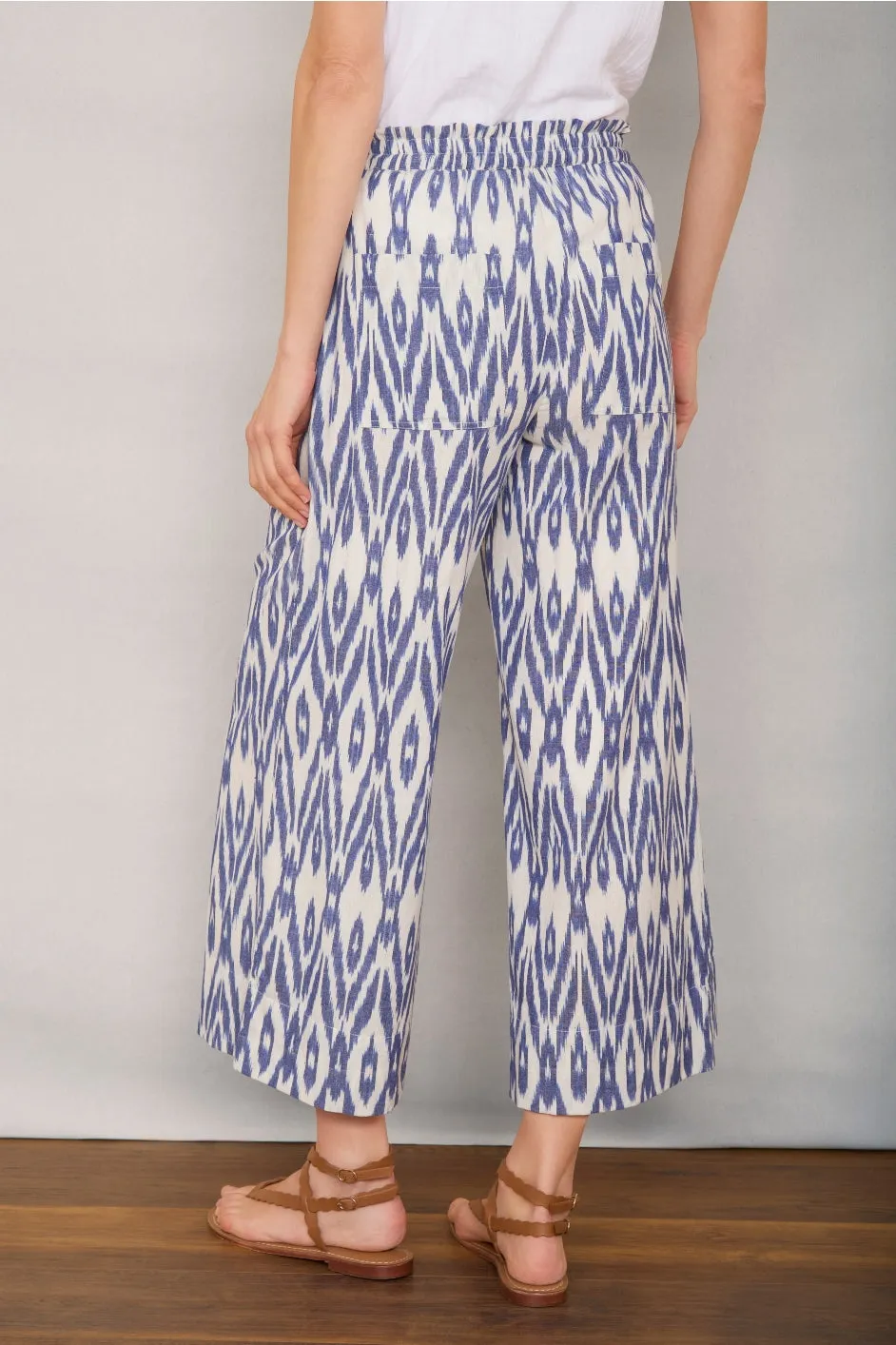 Rhona Trouser - Blue Ikat