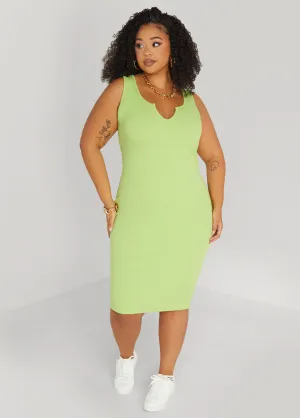 Ribbed V Neck Tank Dress