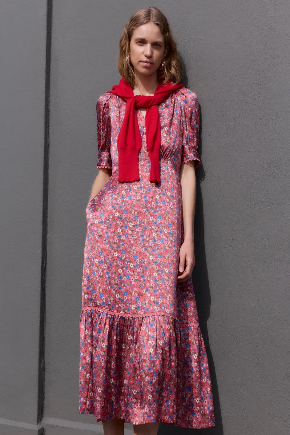 Saoirse Silk Dress - Pink Floral