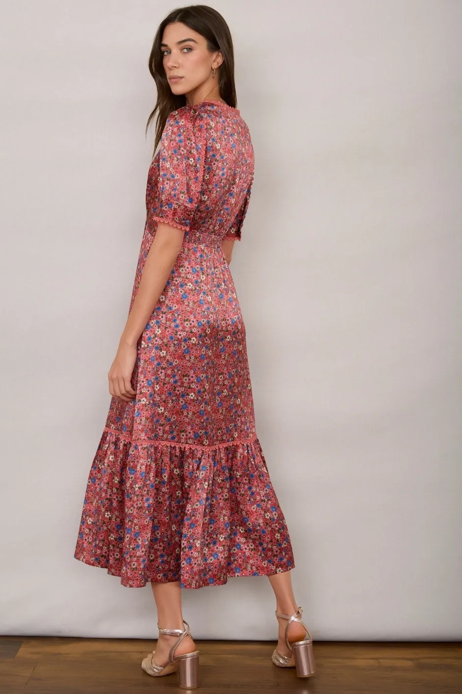 Saoirse Silk Dress - Pink Floral