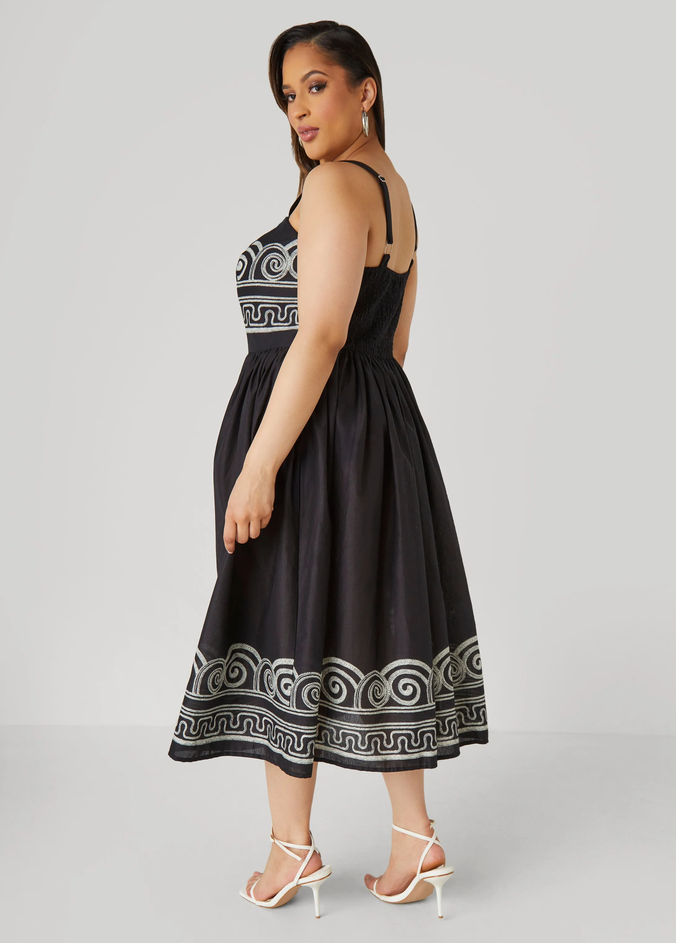 Scroll Print Cotton Dress
