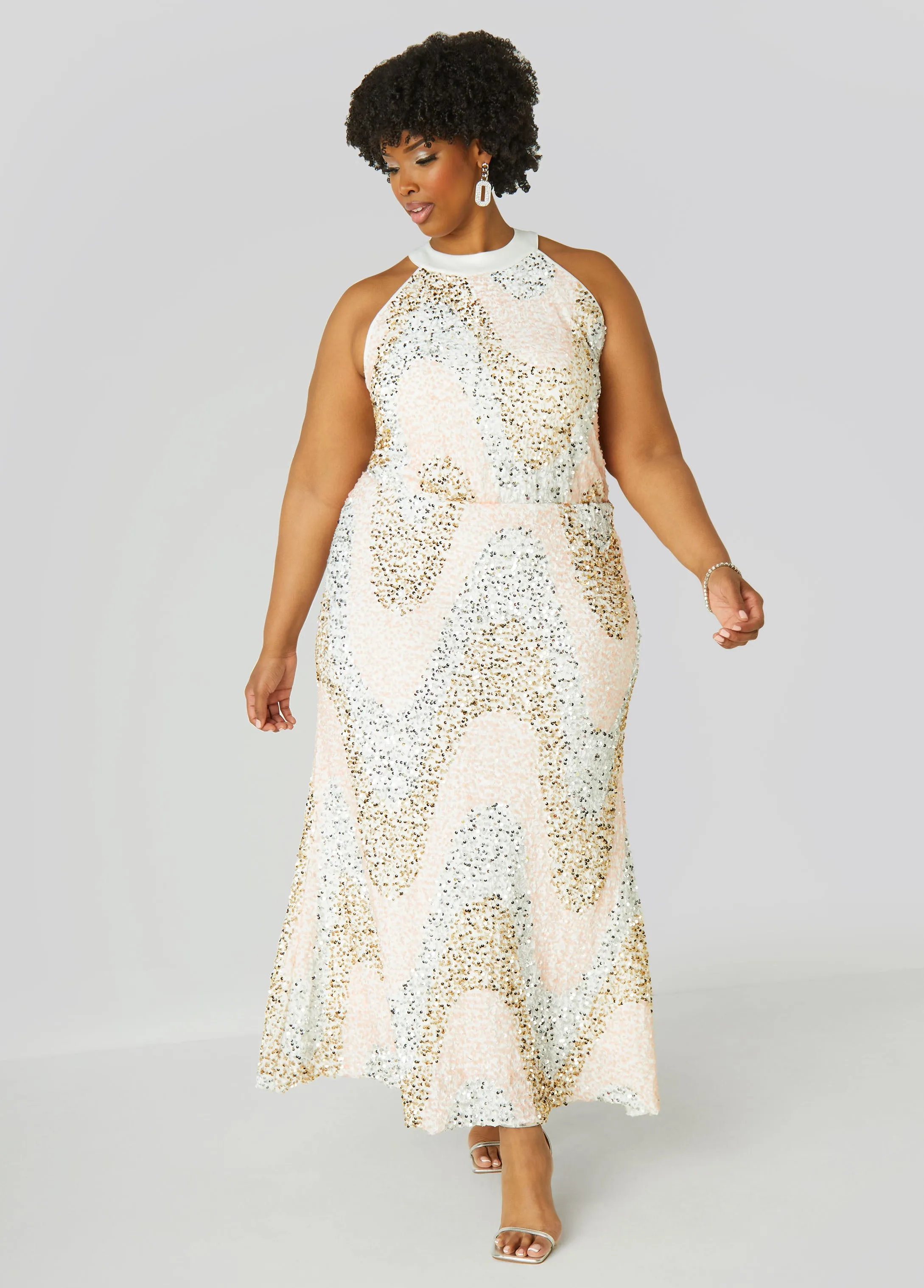 Sequined Velvet Gown