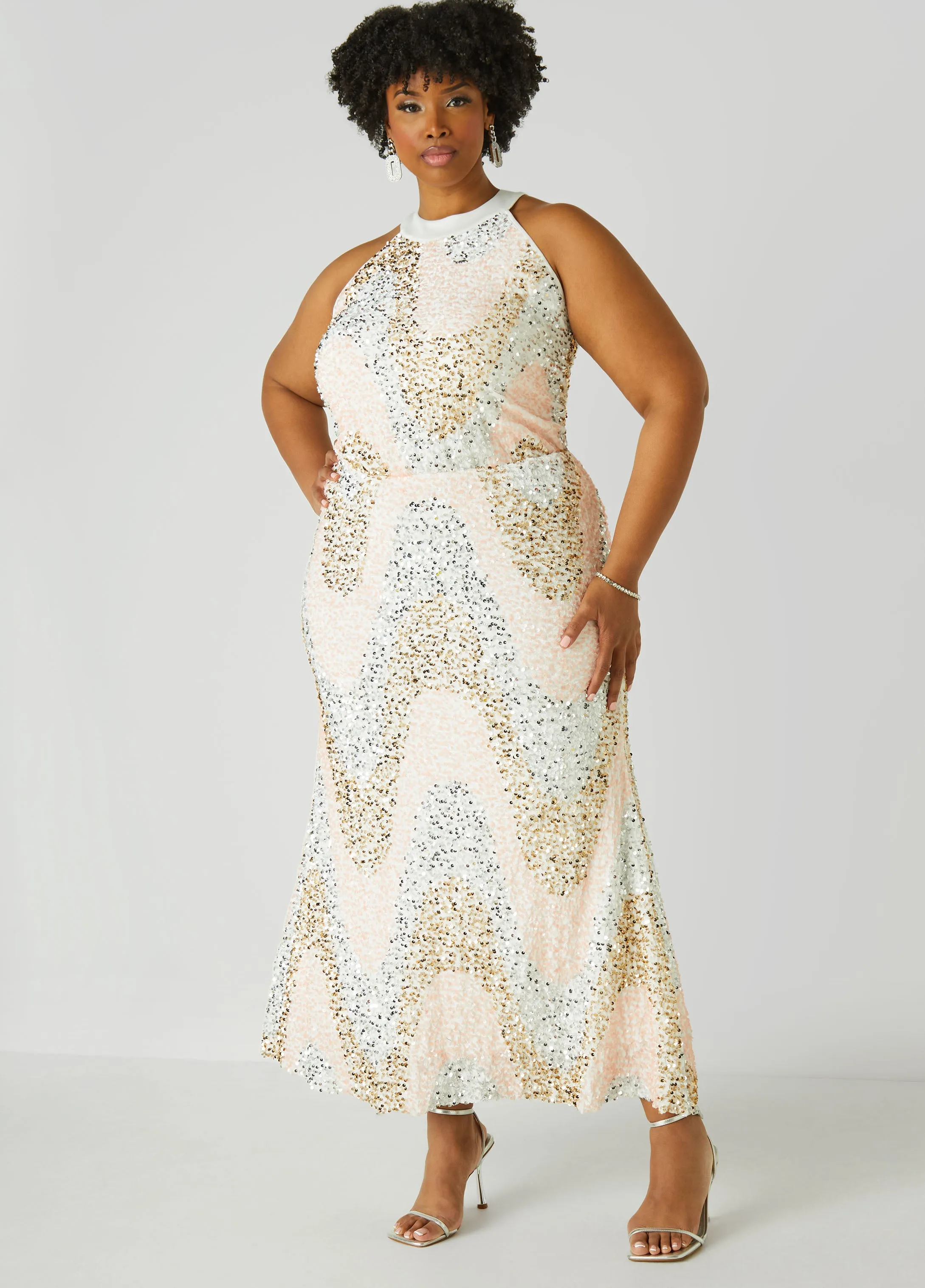 Sequined Velvet Gown