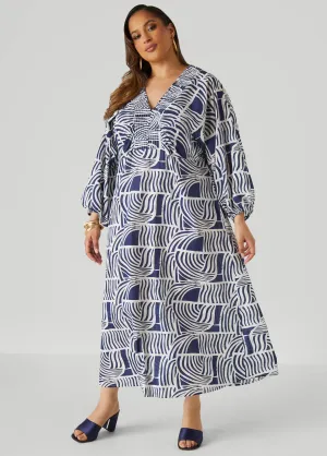 Shirred Printed Cotton Dress