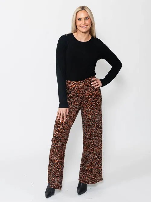 Snoskins Double Knit Jaquard Wide Leg Pant 62710-25F