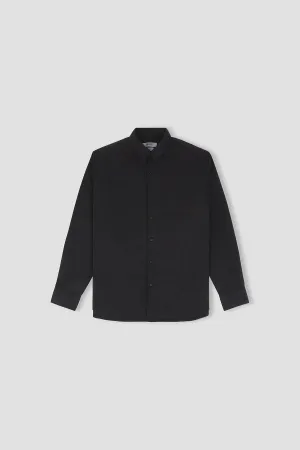 Solid Button Down Shirt For Men - Black