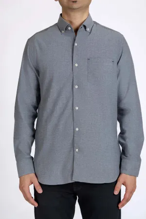 Solid Button Down Shirt For Men - Grey