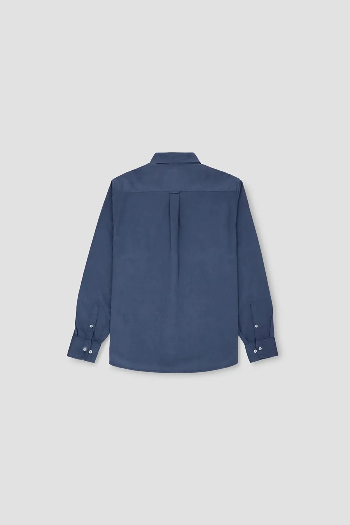 Solid Button Down Shirt For Men - Indigo