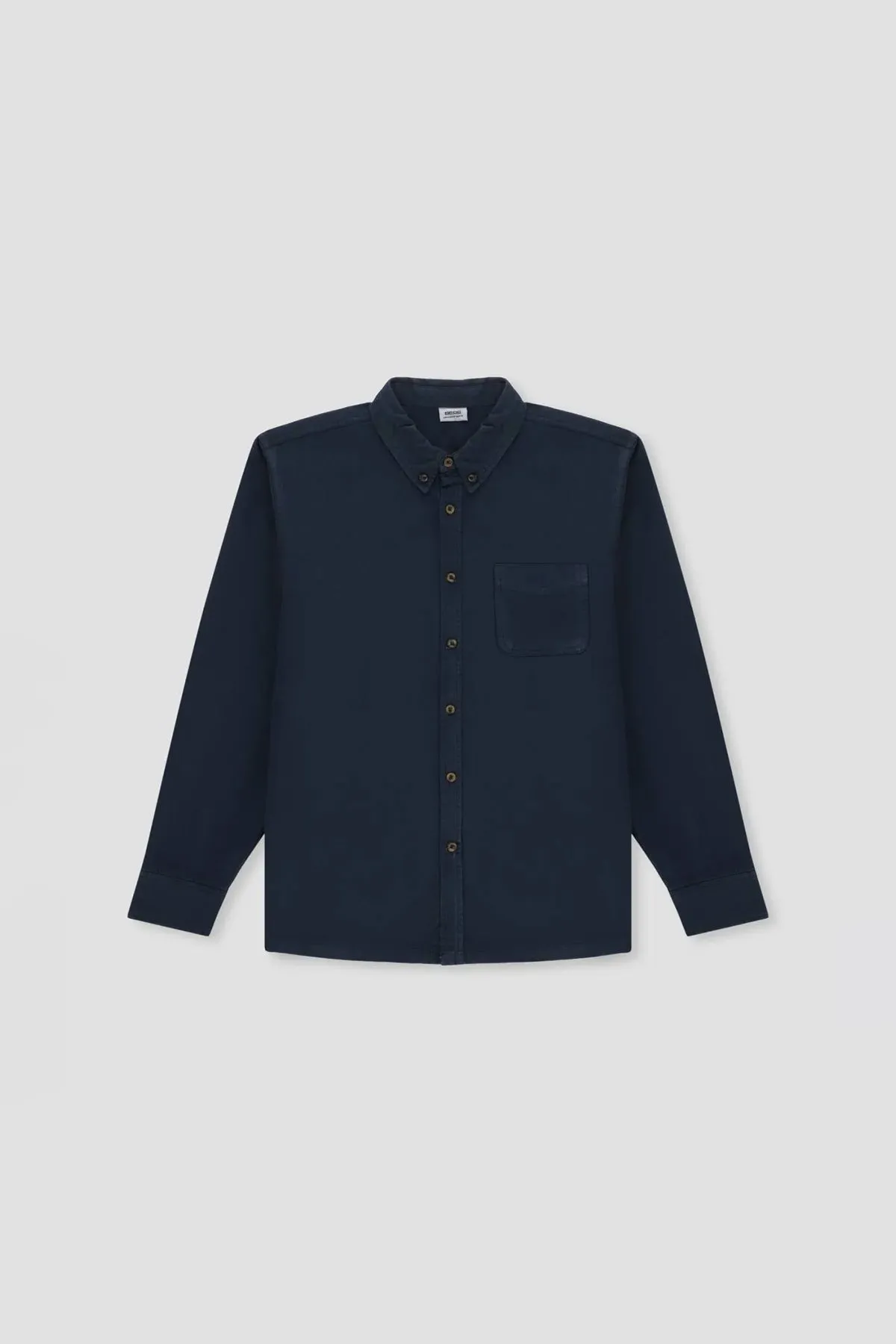Solid Button Down Shirt For Men - Navy