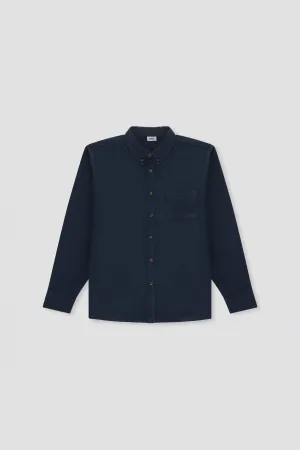 Solid Button Down Shirt For Men - Navy