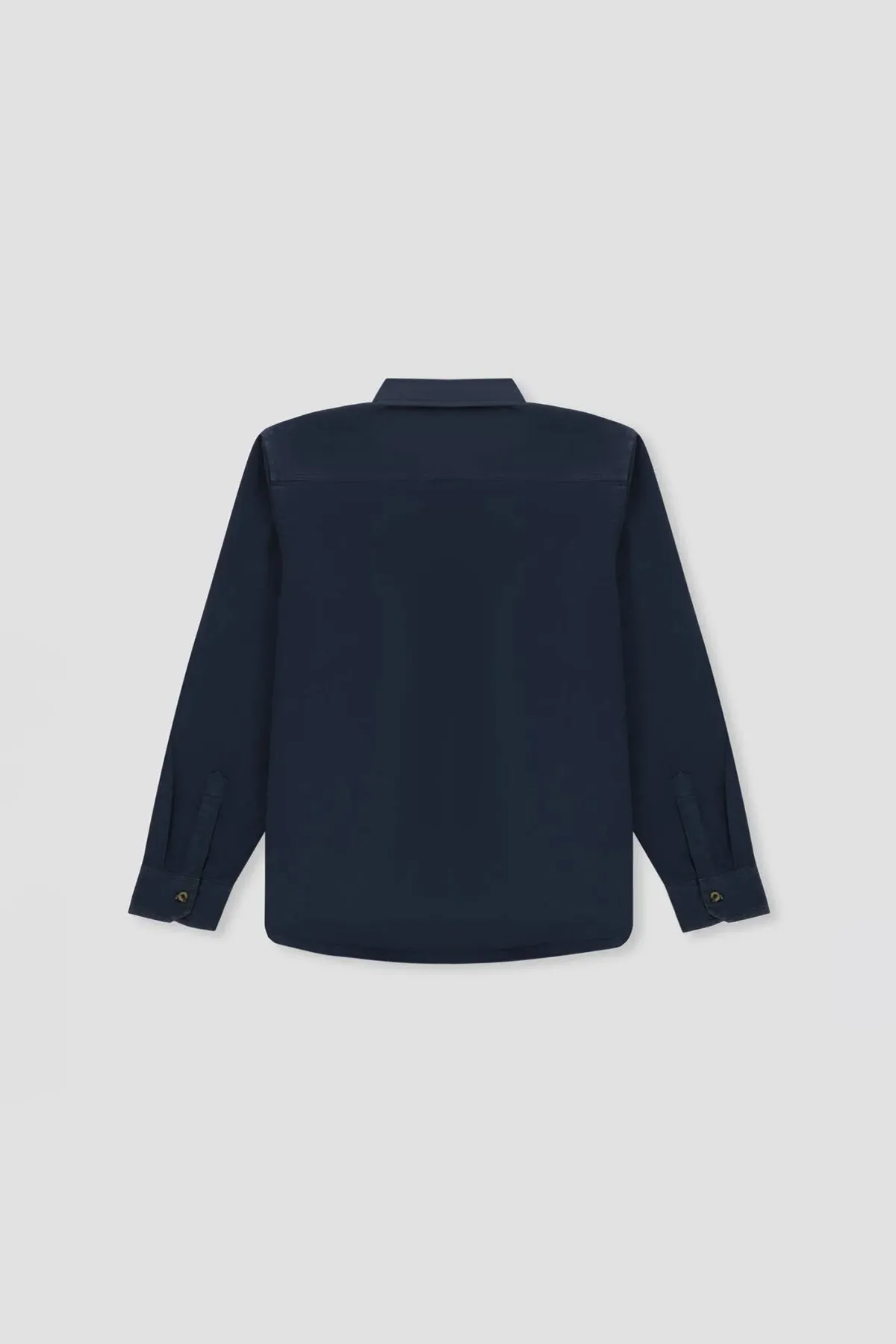 Solid Button Down Shirt For Men - Navy