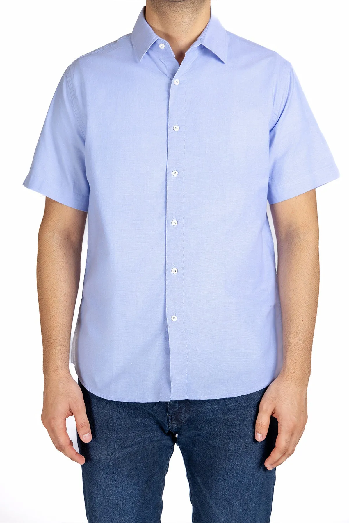 Solid Half Sleeve Shirt For Men - Blue