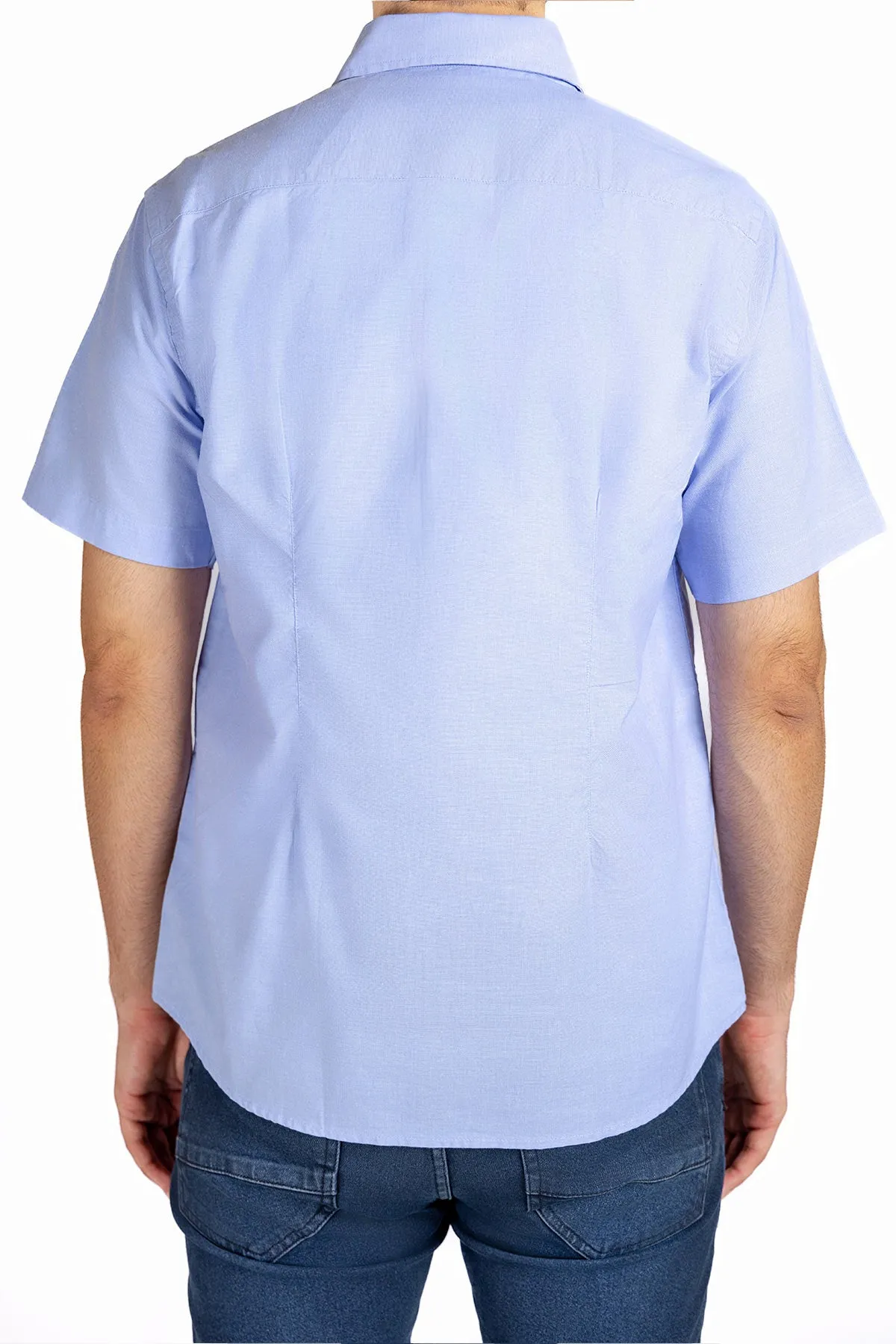 Solid Half Sleeve Shirt For Men - Blue