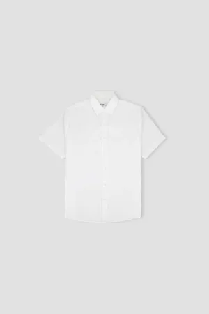 Solid Half Sleeve Shirt For Men - White