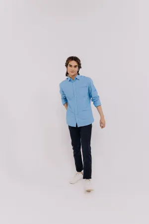 Solid Shirt For Men - Blue