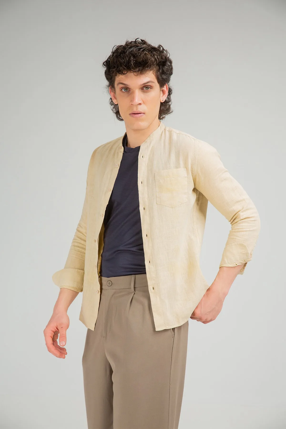 Solid Shirt For Men - Desert Sand - New Arrival