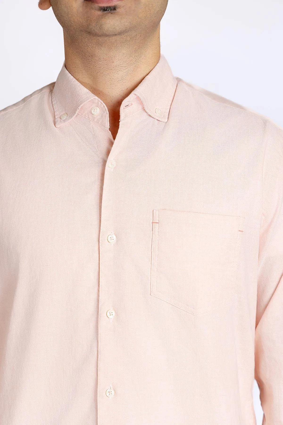 Solid Shirt For Men - Peach
