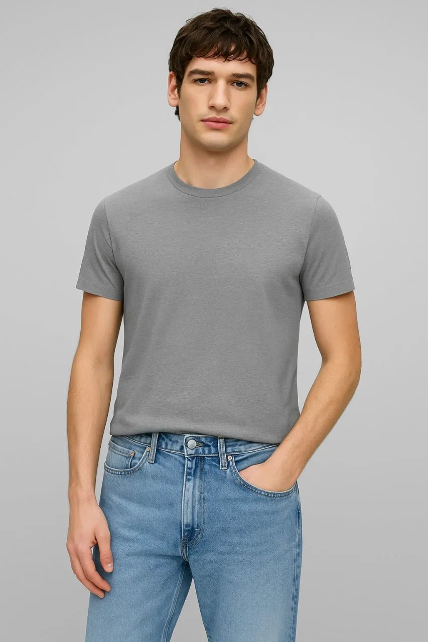 Solid T-Shirt For Men - Ash Grey - New Arrival