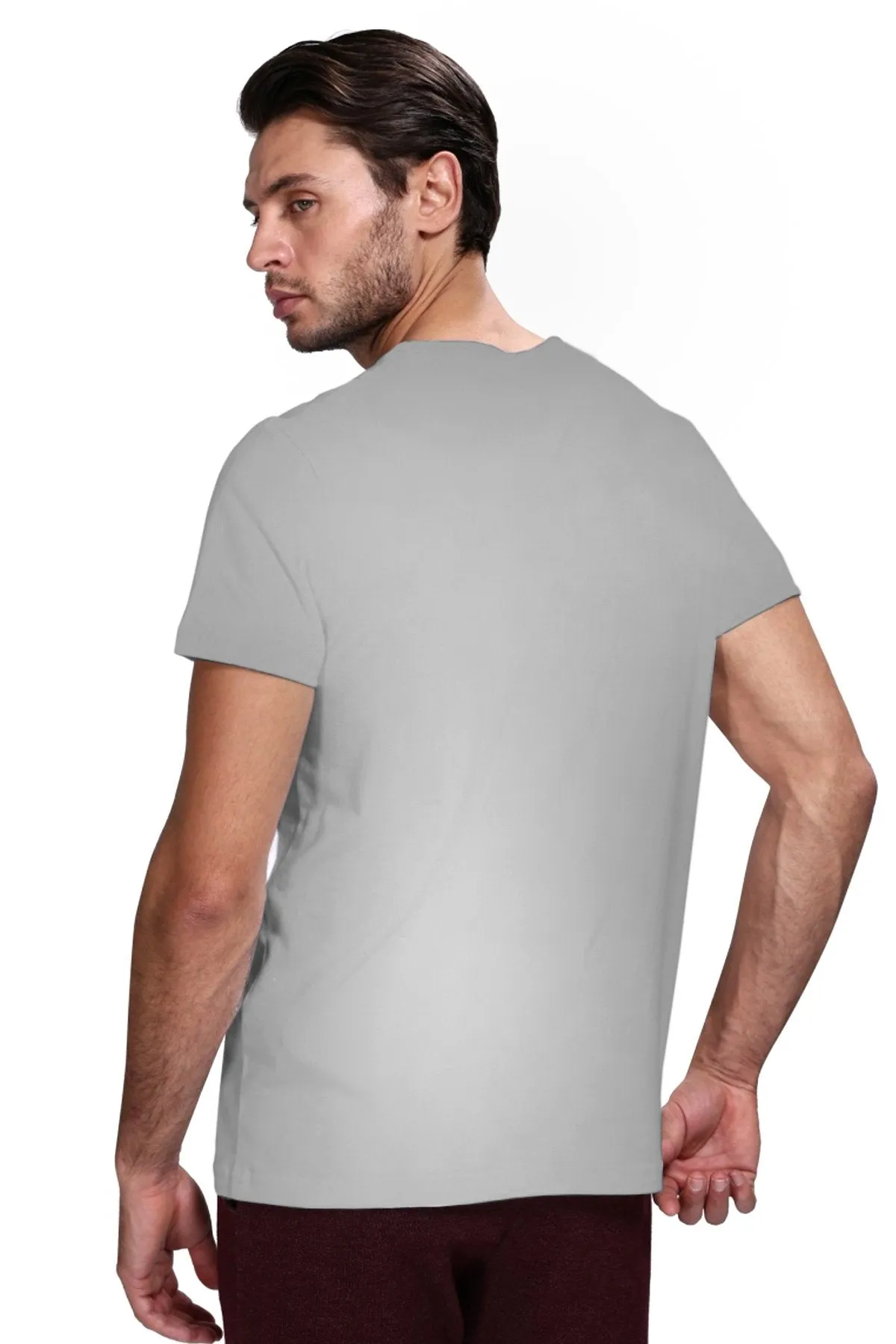 Solid T-Shirt For Men - Ash Grey - New Arrival