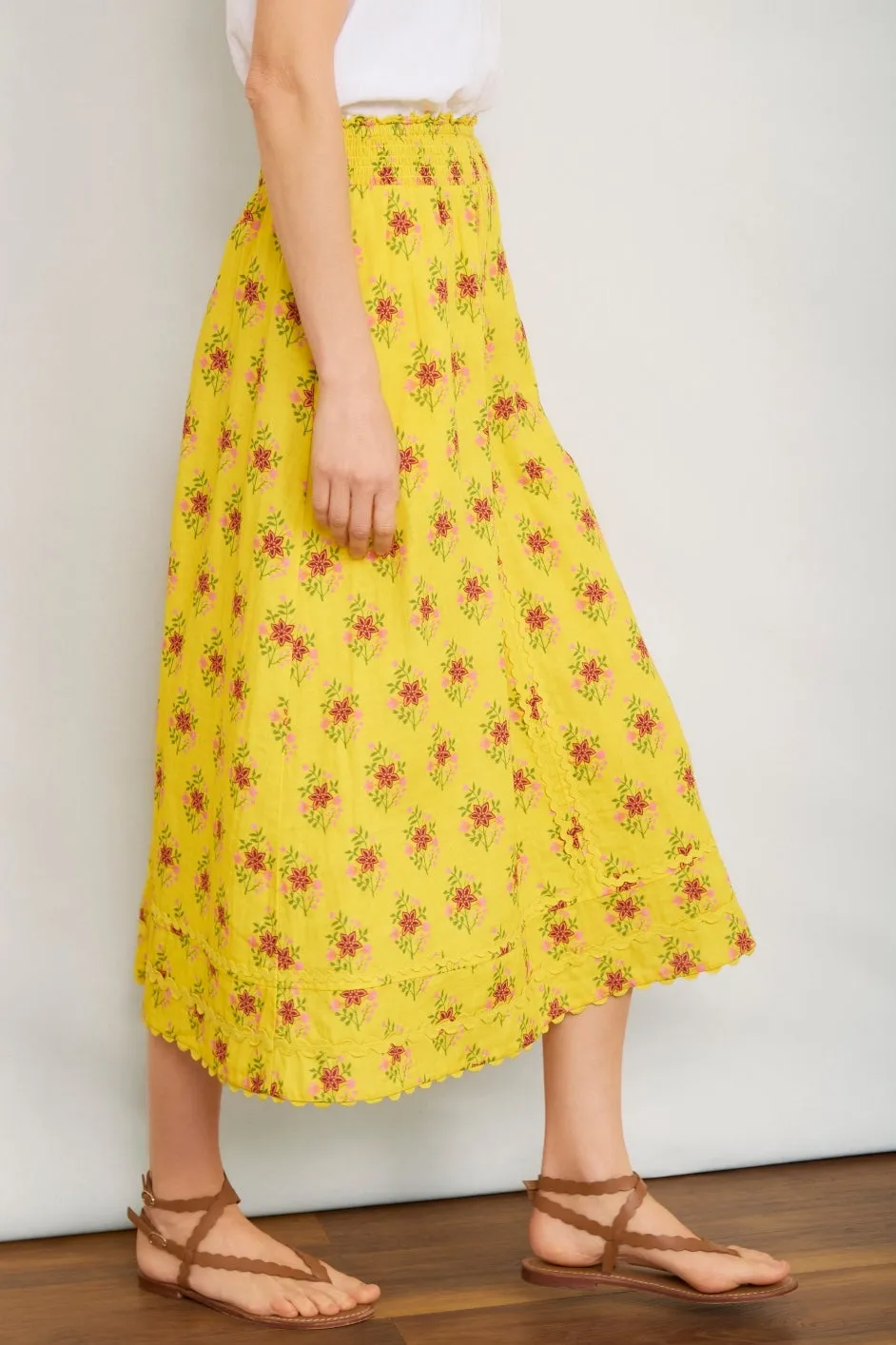 Sophia Skirt - Ochre Woodblock