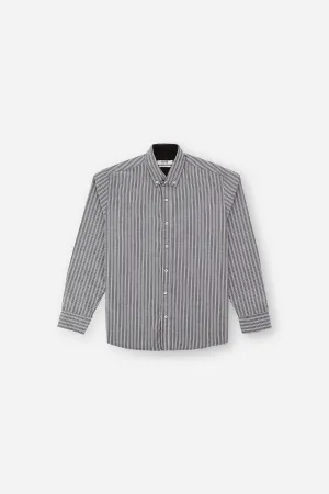 Stripe Button Down Shirt For Men - Grey Stripes