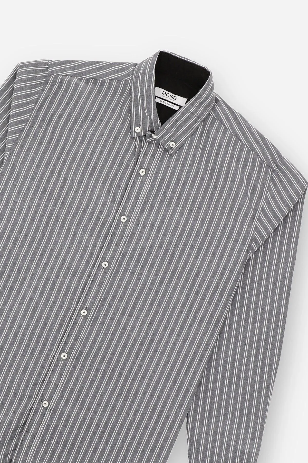 Stripe Button Down Shirt For Men - Grey Stripes