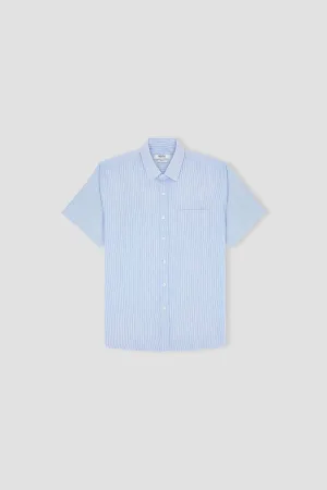 Stripe Half Sleeve Shirt For Men - Blue Stripe