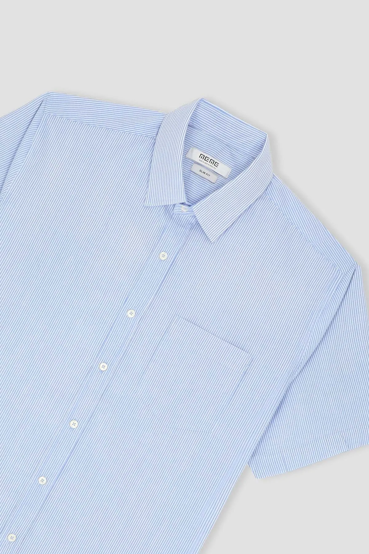 Stripe Half Sleeve Shirt For Men - Blue Stripe