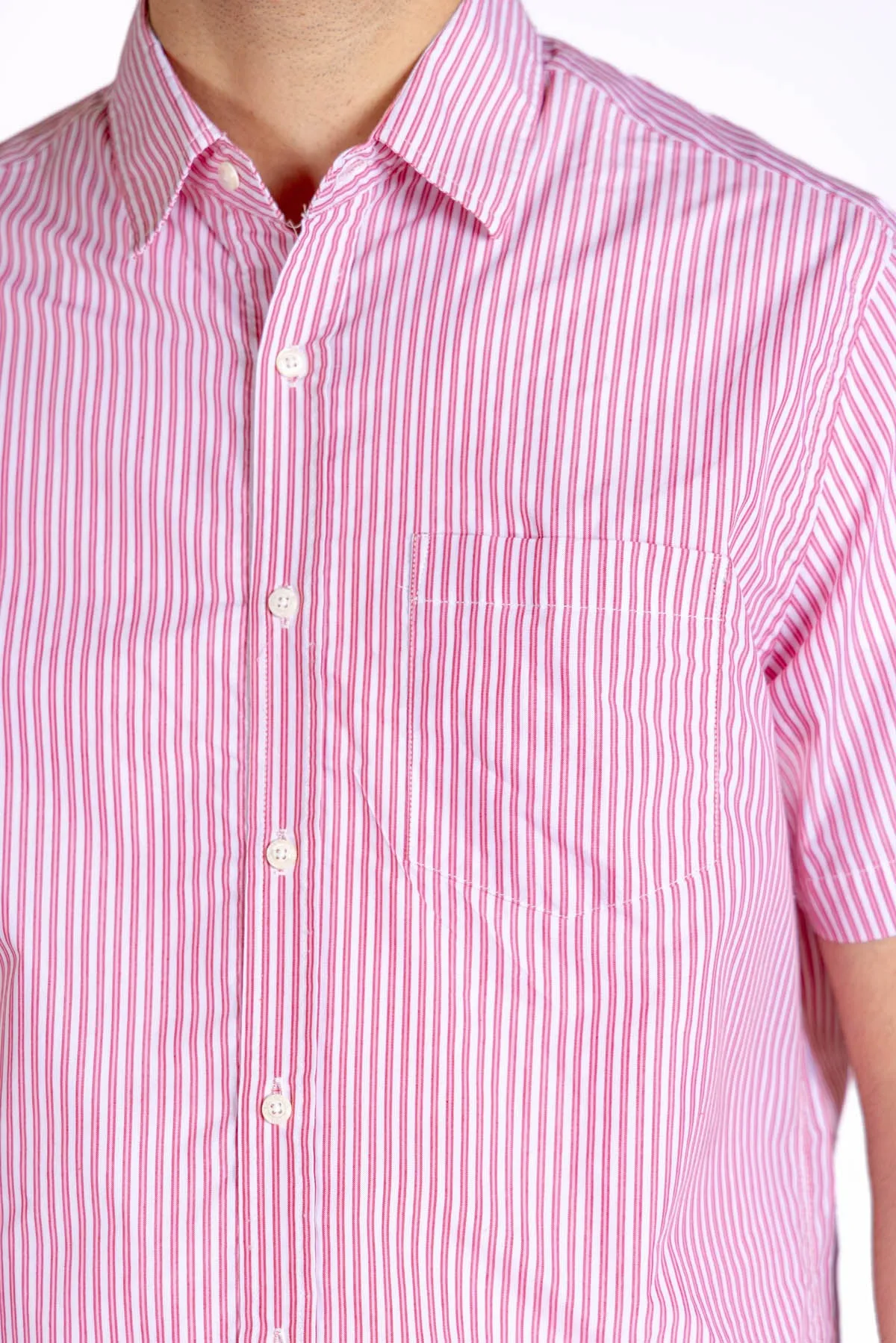 Stripe Half Sleeve Shirt For Men - Pink Stripes