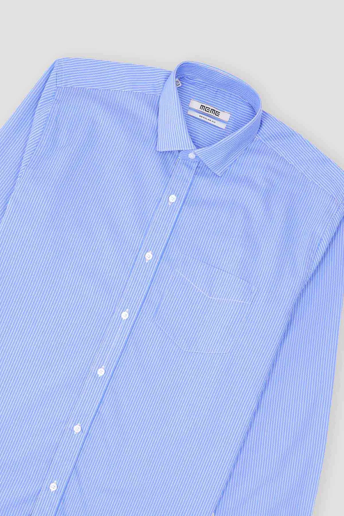 Stripe Shirt For Men - Mid Blue