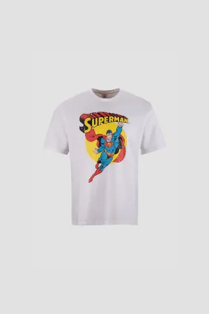 Superman Print T-Shirt For Men - White