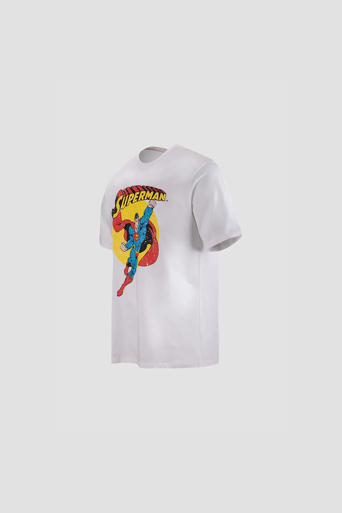 Superman Print T-Shirt For Men - White