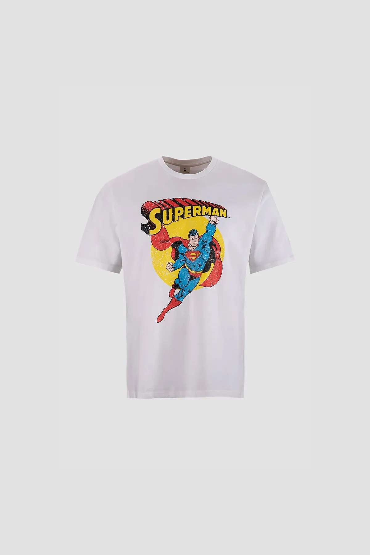 Superman Print T-Shirt For Men - White